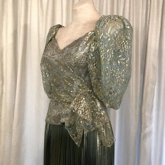 Vintage NEW Women's Princess Gown Separates Dress Blue Gold 1970s - Picture 9 of 16